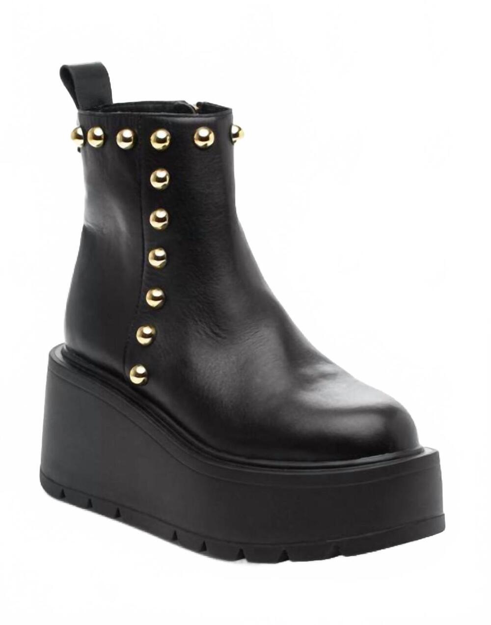 NEW J/SLIDES women's viceroy studded platform booties in black